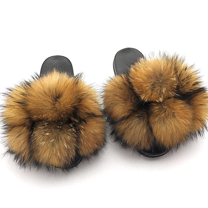 New SeasonSummer Women Slippers Faux Fur Slides For Women Fluffy Slippers House Shoes Woman Slippers Open Toe Fuzzy Fur Slippers Girls Fluffy House Slides Outdoor Indoor Slippers