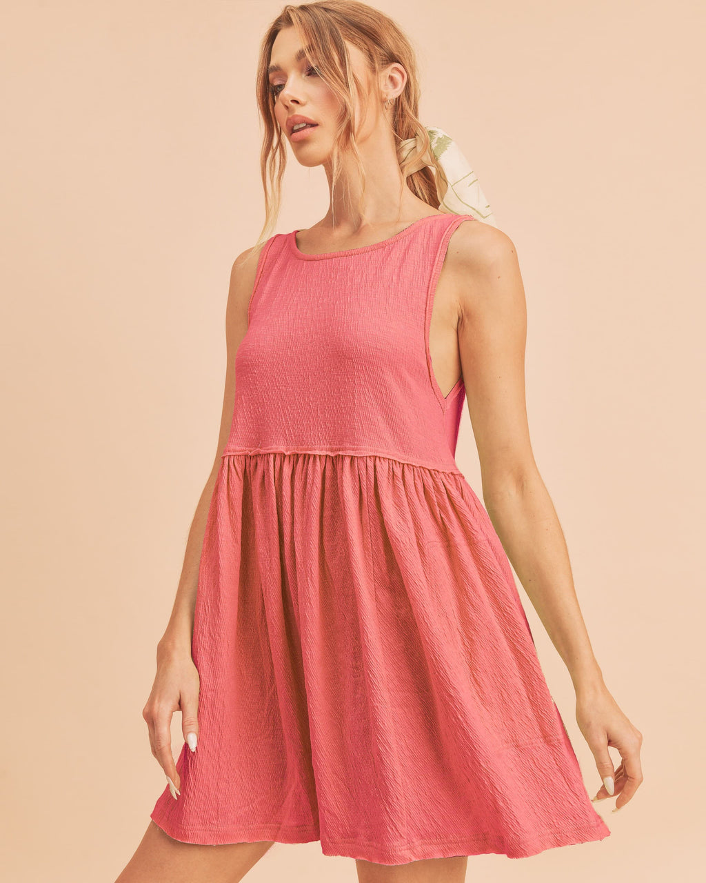 Round Neck Mini Tank Dress For Women–Versatile Everyday Essential, Comfortable & Stylish Casual Dress, Perfect for Layering or Standalone Look