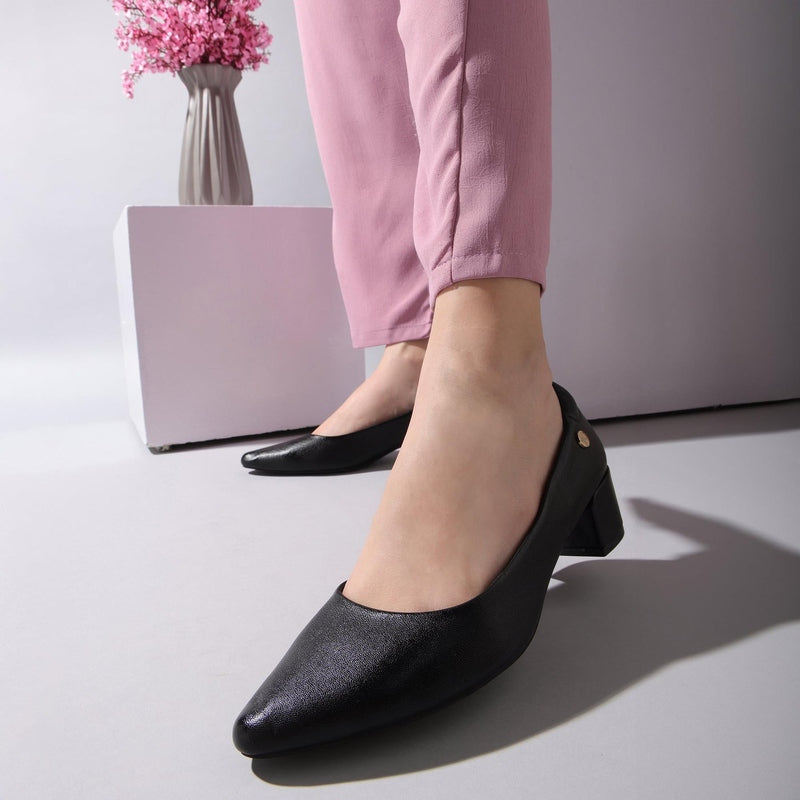 Maddie - Black Block Heels