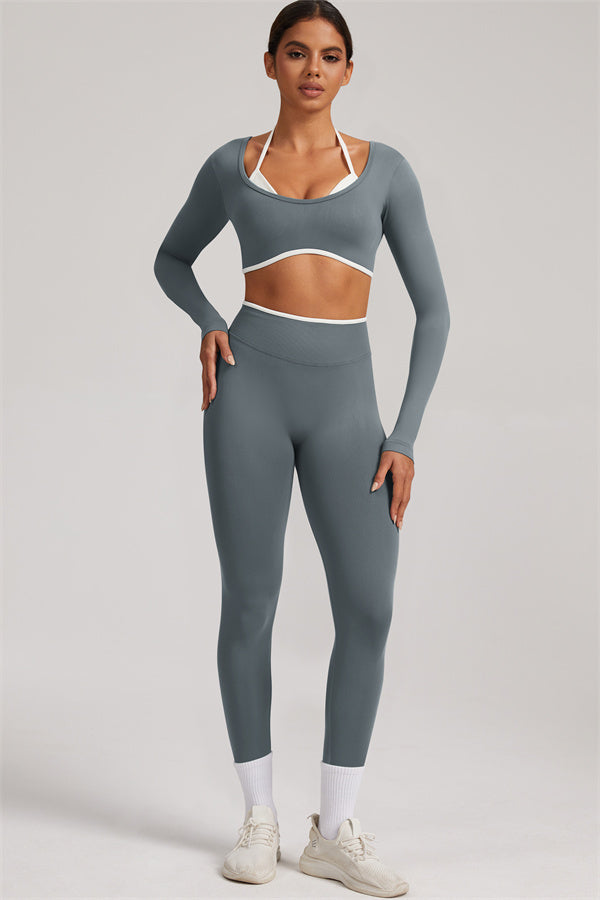 The Elevate Long Sleeve Crop top Leggings 2-Piece Set