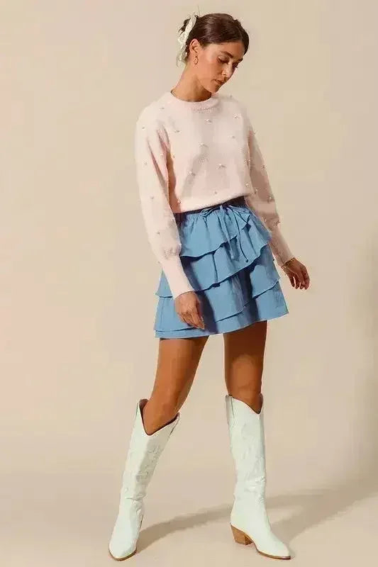 SO ME Asymmetrical Ruffled Game Day Skirt