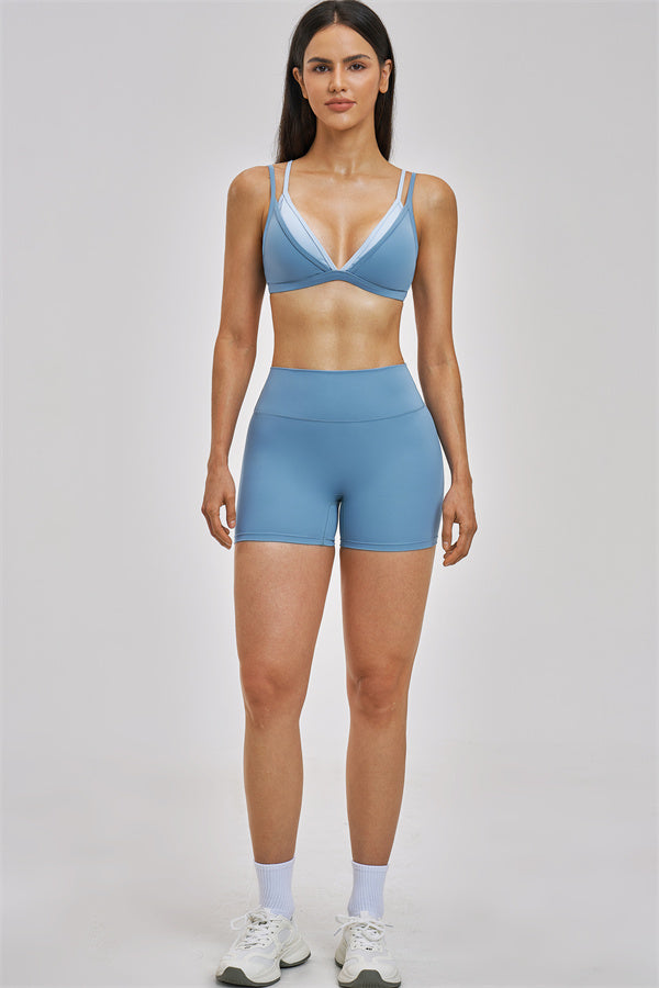 The New Seraphine Layered V Sports Bra Shorts 2-Piece Set