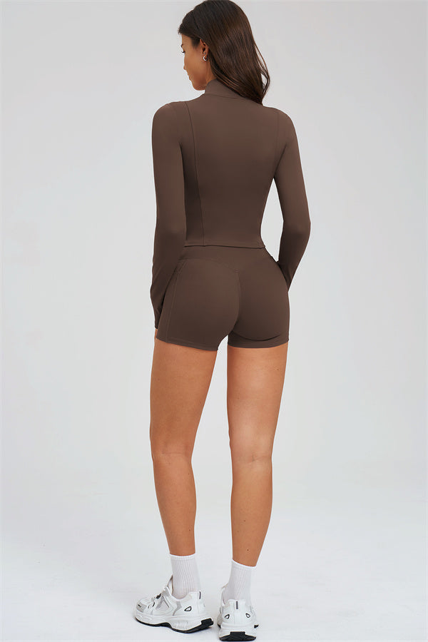 The Sizzle Zip Jacket Sports Bra Shorts 3-Piece Set