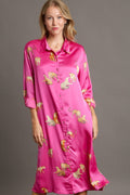 Bold Animal Print Button Down Midi Shirt Dress for Plus Size Women Comfortable, Chic & Elegant Buttoned Print Midi Dress with Slit