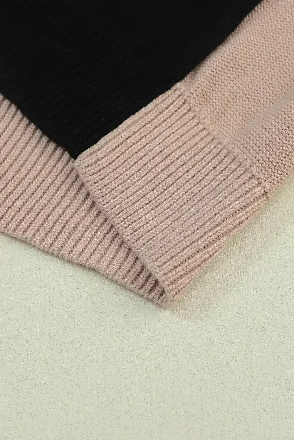Colorblock Bishop Sleeve Sweater - Ribbed Trim | Femstylo