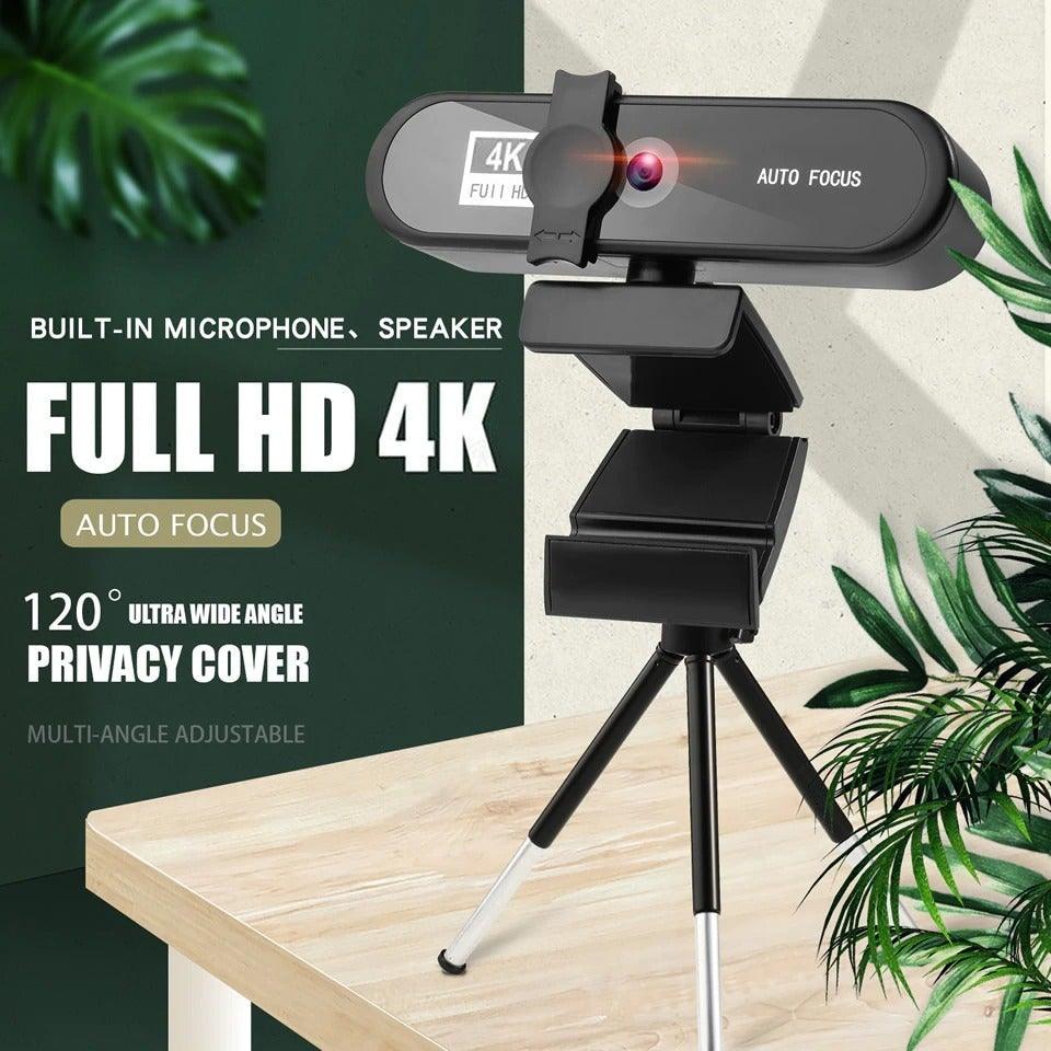 2K 4K Pc Webcam With Gift Tripod Autofocus Usb Web Camera Laptop Mini Camera 1080P with Microphone For Full Widescreen Laptop USB Webcams Privacy Shutter Tripod Desktop Notebook Webcam Video Calling Recording Webcam