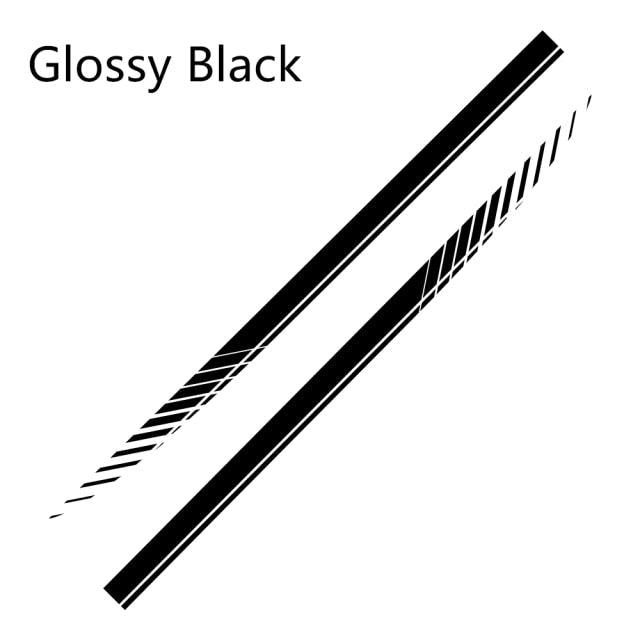 2PCS Universal Car Side Skirt Decal Stickers Body Side Sports Racing Stripe Car Side Stripes Universal Racing Sticker Decals Side Stripe Skirts Stickers Body Side Graphics Vinyl Sticker Decals Racing Sport Automobiles Body Wrap Car Accessories
