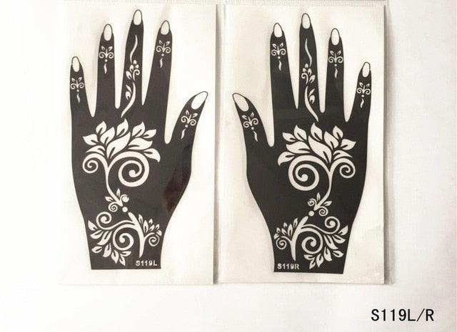 2Pcs/Set Temporary Womens Tattoo 25 Luxury Designs Body Art Waterproof Tattoo For Hands Wedding Party