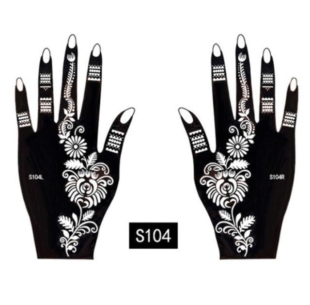 2Pcs/Set Temporary Womens Tattoo 25 Luxury Designs Body Art Waterproof Tattoo For Hands Wedding Party