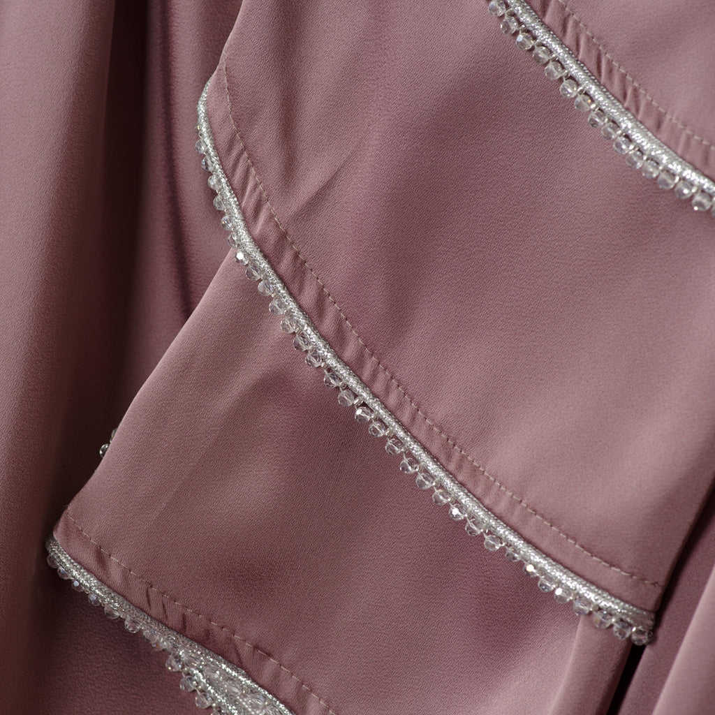 3-Layer Diamond Ruffle Sleeve Abaya With Pockets (MA040)