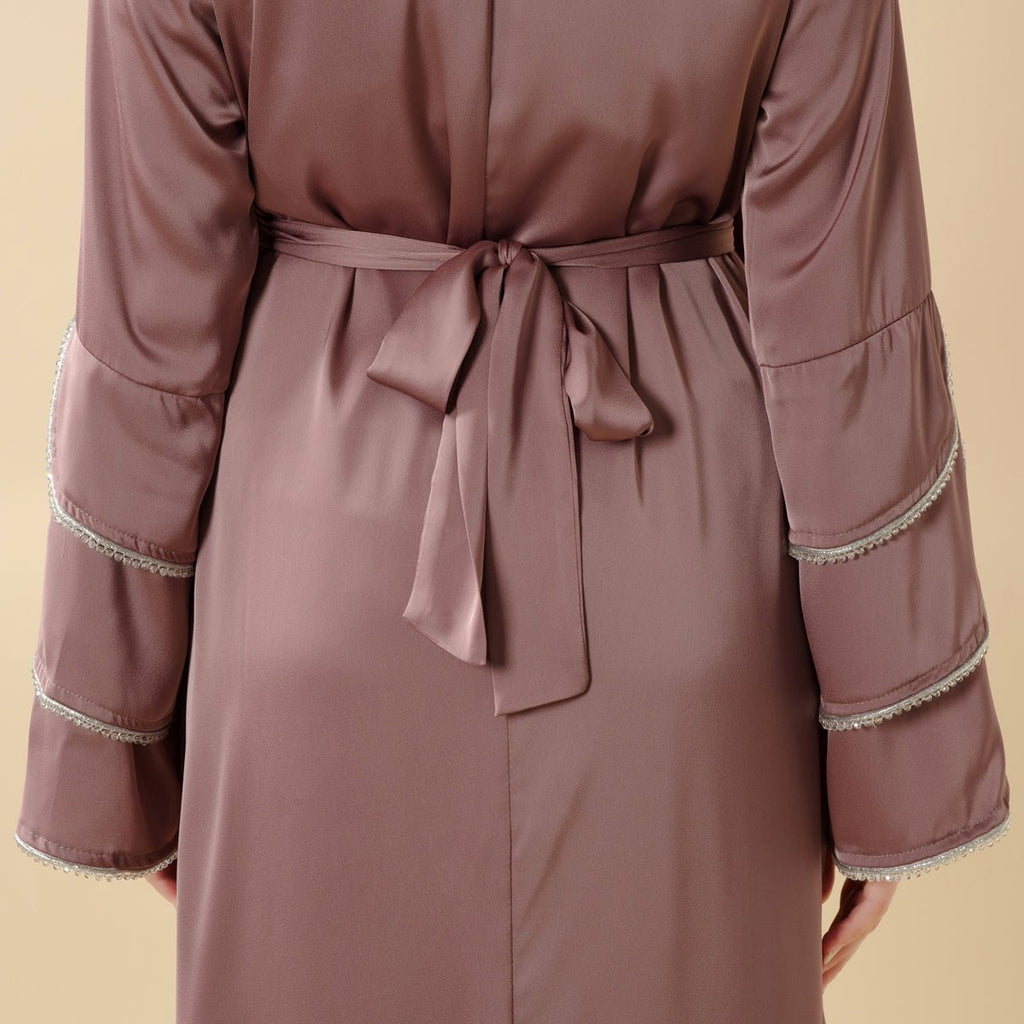 3-Layer Diamond Ruffle Sleeve Abaya With Pockets (MA040)