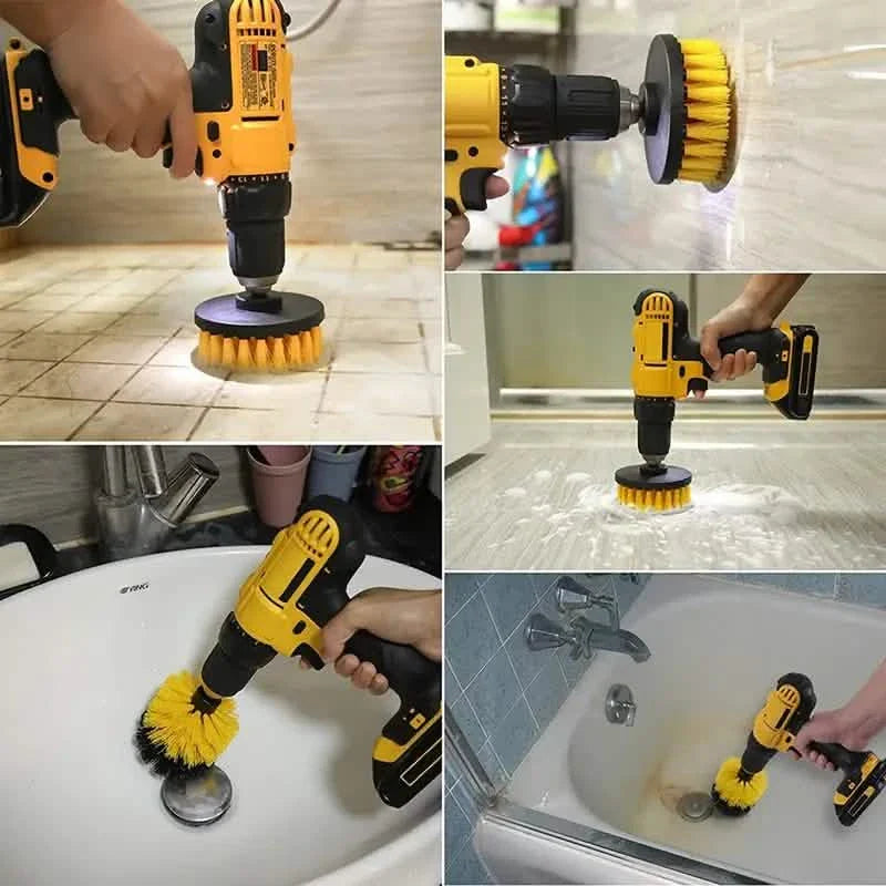 3-Piece Set: Power Scrubber Wash Cleaning Brushes Tool Kit
