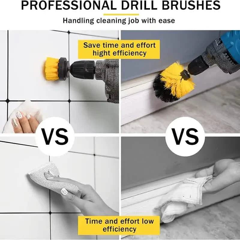3-Piece Set: Power Scrubber Wash Cleaning Brushes Tool Kit