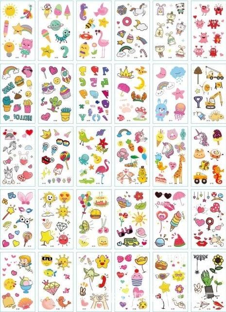 30 Pieces/set Small Luxury Temporary Tattoo Sticker Colorful Drawing Flower Cute Body Tatoo For Kids Adults