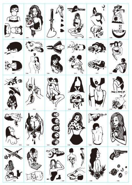 30 Pieces/set Small Luxury Temporary Tattoo Sticker Colorful Drawing Flower Cute Body Tatoo For Kids Adults
