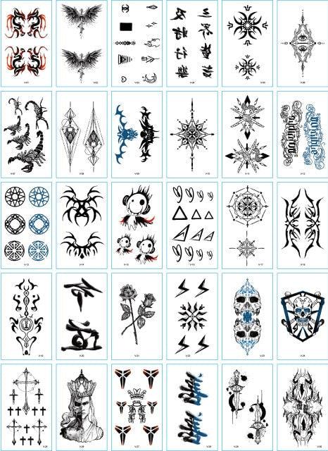 30 Pieces/set Small Luxury Temporary Tattoo Sticker Colorful Drawing Flower Cute Body Tatoo For Kids Adults