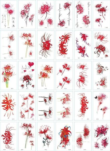 30 Pieces/set Small Luxury Temporary Tattoo Sticker Colorful Drawing Flower Cute Body Tatoo For Kids Adults