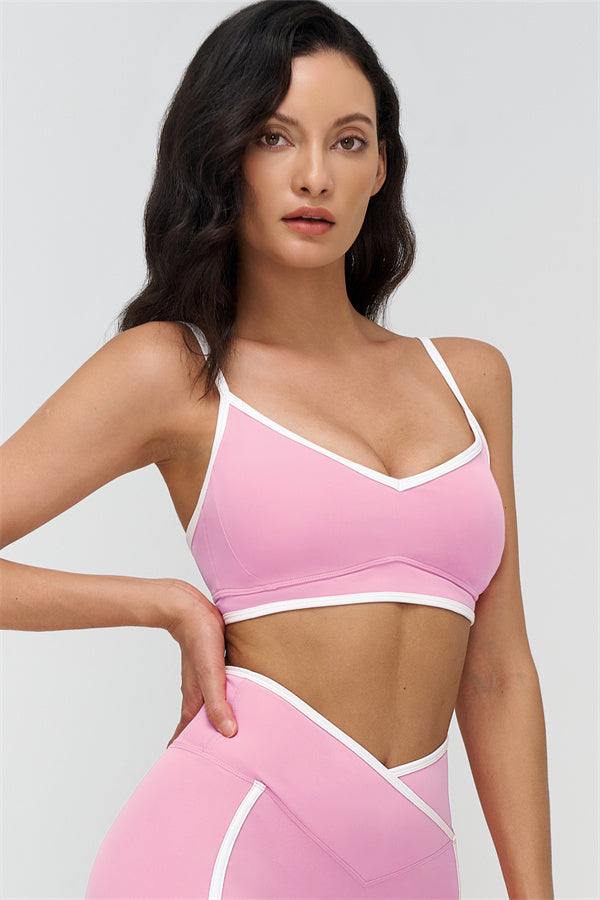 The Crave Contrast Sports Bra Shorts 2-Piece Set