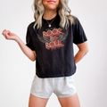 Rock & Roll Graphic Cropped Tee – Vintage Wash Boxy T-Shirt