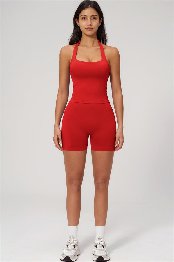 The Empower Halter Crop Top Shorts 2-Piece Set