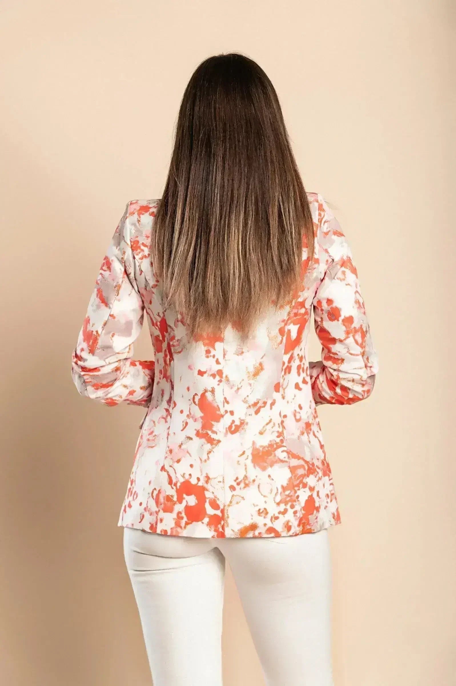 Rose Pink Long Blazer with 3/4 Sleeves | Italian Made