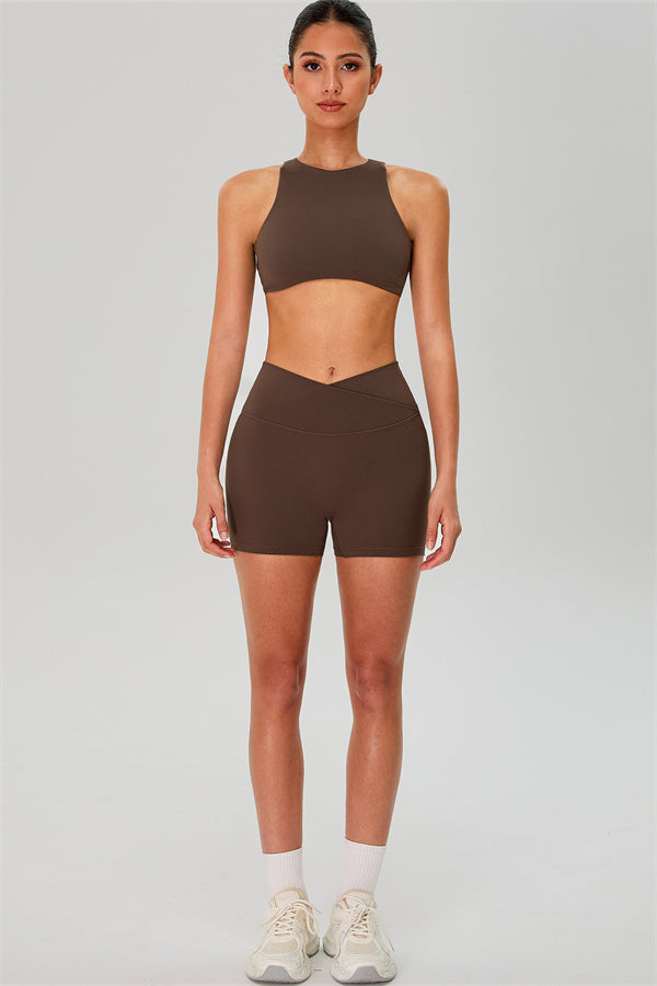 The Jewel Crop Top Crossover Shorts 2-Piece Set