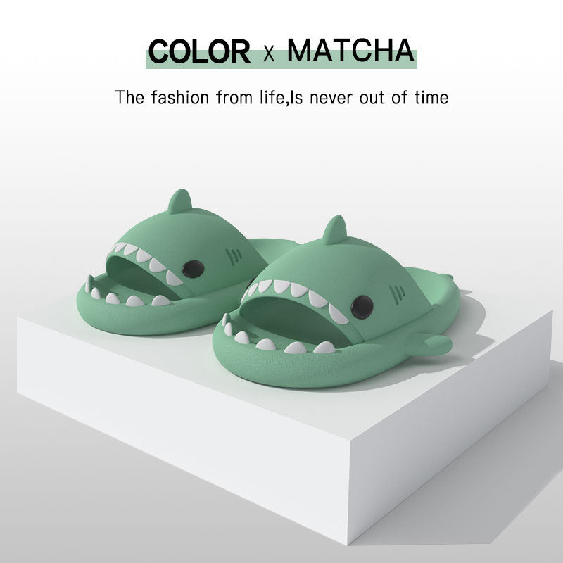 New Men and Women Summer Slippers Lovely Shark Shape Slides Outdoor Women Shoes Flip Flops Lightweight Open Toe Beach Pool Slides Sandals Shark Shower Slipper