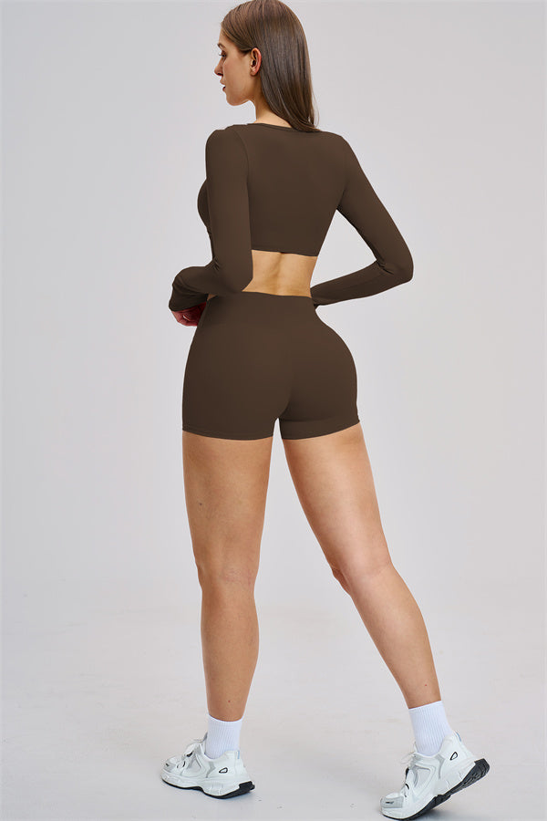 The Zestful Long Sleeve Crop Top