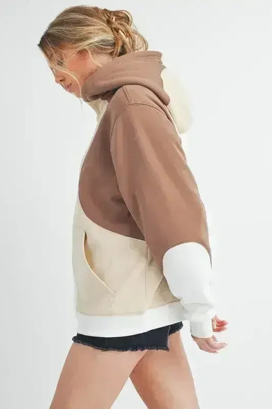 Color Block Hoodie - Kangaroo Pocket Pullover | Aemi + Co | Femstylo