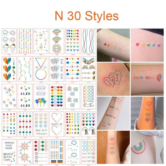 30pcs Temporales Sexy Fake Tattoo For Hands Arm Body Waterproof Luxury Different Small Colorful Stylish Womens Kids Tattoos