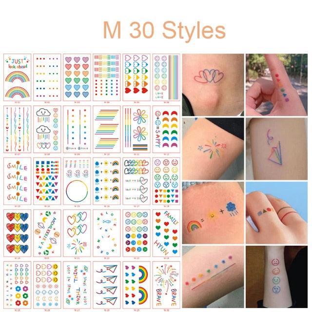 30pcs Temporales Sexy Fake Tattoo For Hands Arm Body Waterproof Luxury Different Small Colorful Stylish Womens Kids Tattoos