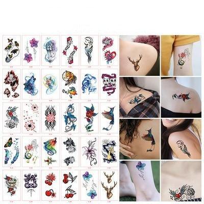30pcs Temporales Sexy Fake Tattoo For Hands Arm Body Waterproof Luxury Different Small Colorful Stylish Womens Kids Tattoos