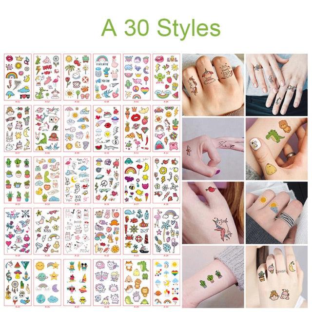 30pcs Temporales Sexy Fake Tattoo For Hands Arm Body Waterproof Luxury Different Small Colorful Stylish Womens Kids Tattoos