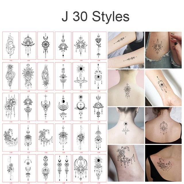 30pcs Temporales Sexy Fake Tattoo For Hands Arm Body Waterproof Luxury Different Small Colorful Stylish Womens Kids Tattoos