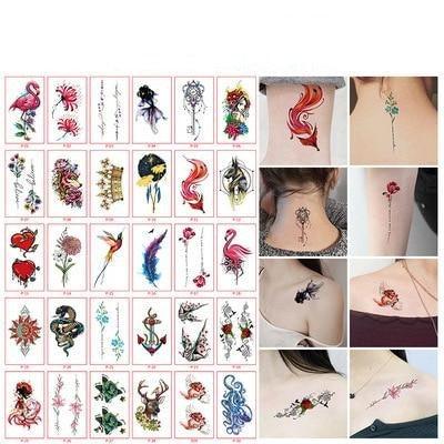 30pcs Temporales Sexy Fake Tattoo For Hands Arm Body Waterproof Luxury Different Small Colorful Stylish Womens Kids Tattoos