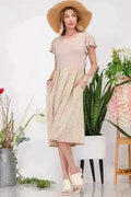 Polka Dot Flutter Sleeve Midi Dress with Pockets Plus - Femstylo