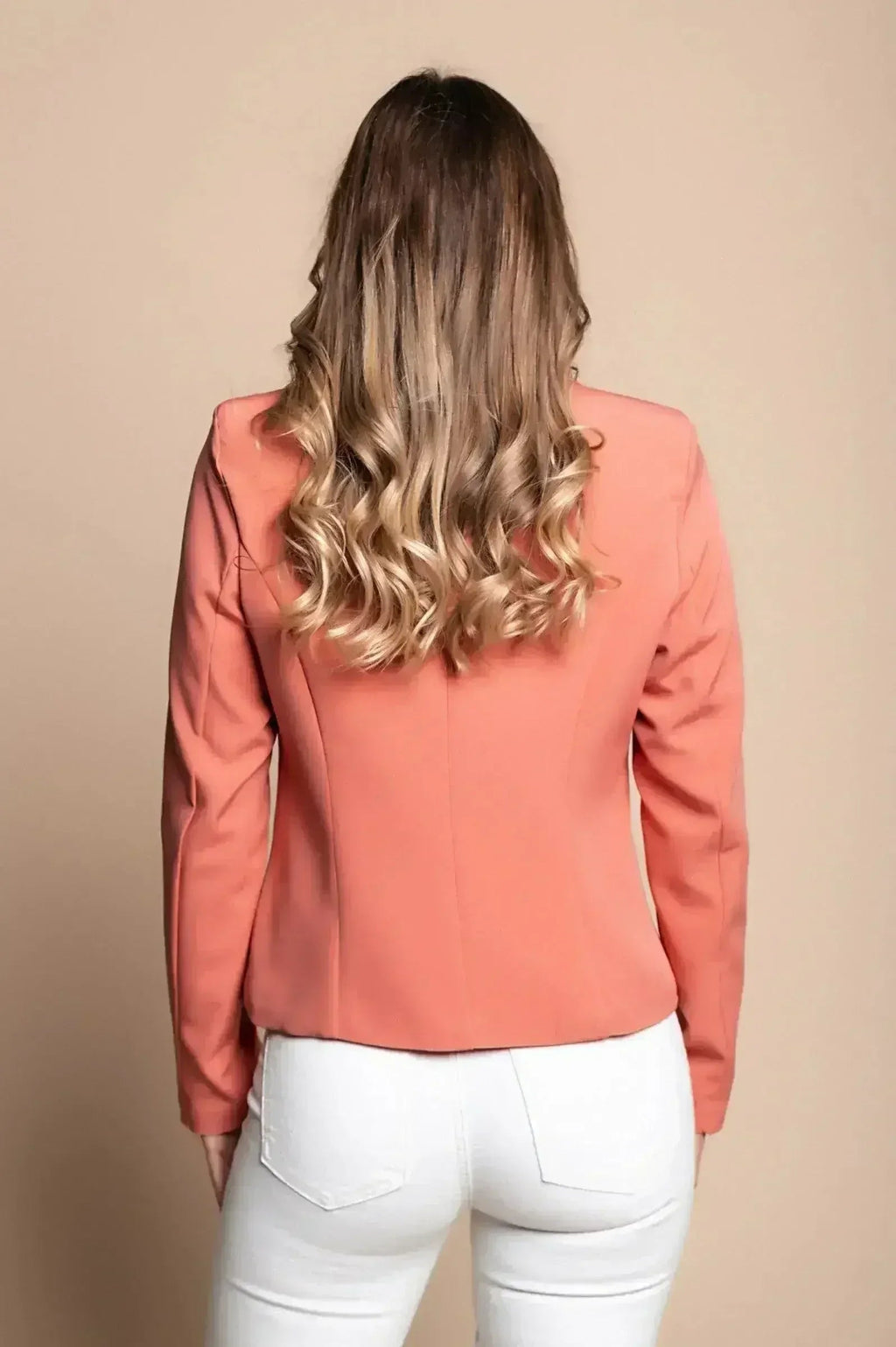 Heather Prism Peach Blazer - Salmon Tone | Italian Made | Femstylo