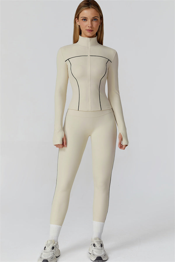 The Venus Zip Top Sports Bra Leggings 3-Piece Set