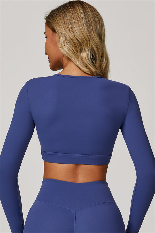 The Lavish Long Sleeve Cut-out Crop Top Leggings 2-Piece Set