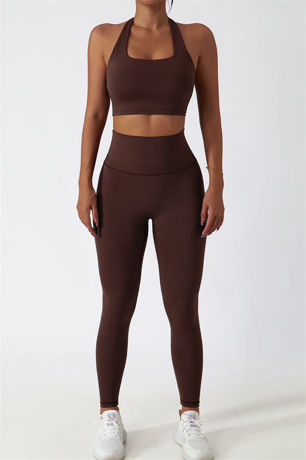 The Seraphine Halter Crop Top Leggings 2-Piece Set