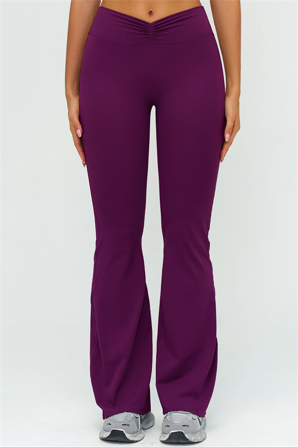 The Lushness V-Back Sports Bra Flared Leggings 2-Piece Set