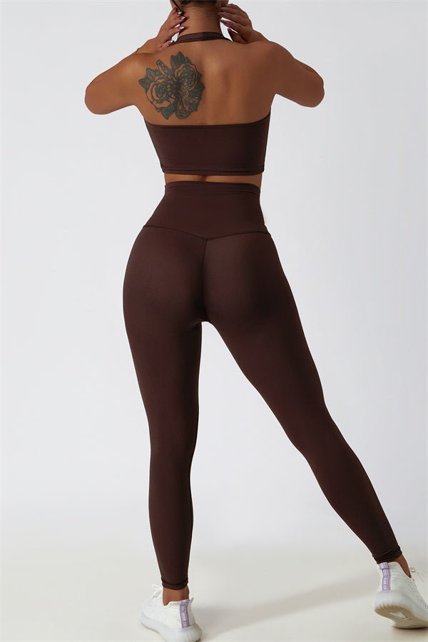 The Seraphine Halter Crop Top Leggings 2-Piece Set