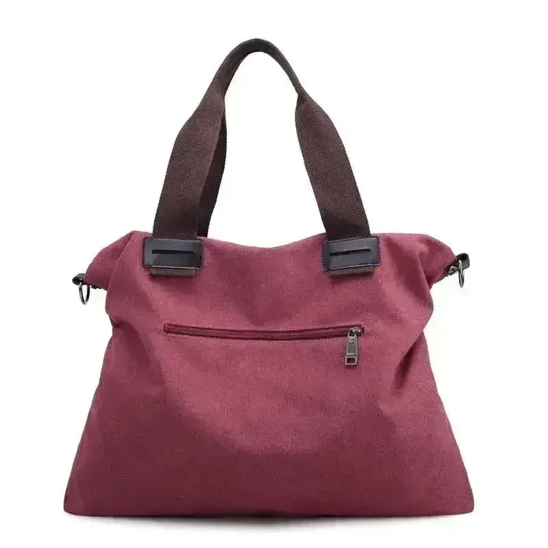 Casual Canvas Large Shoulder Bag For Young Women