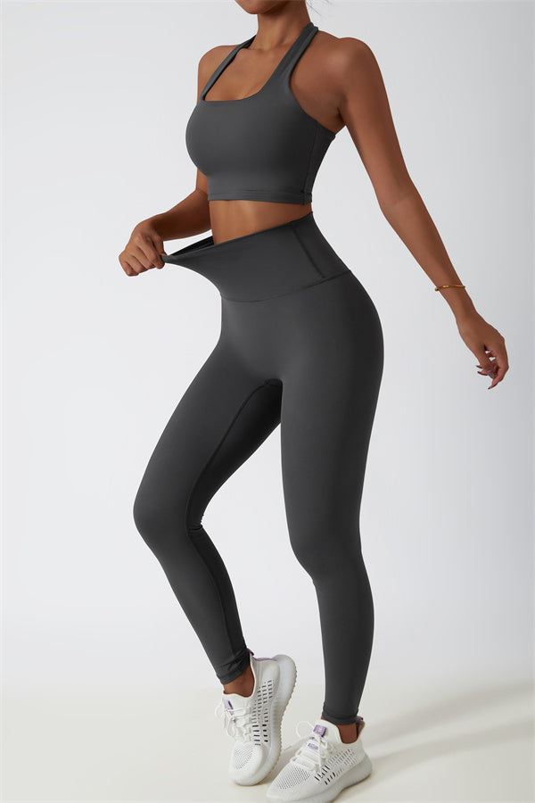 The Seraphine Halter Crop Top Leggings 2-Piece Set