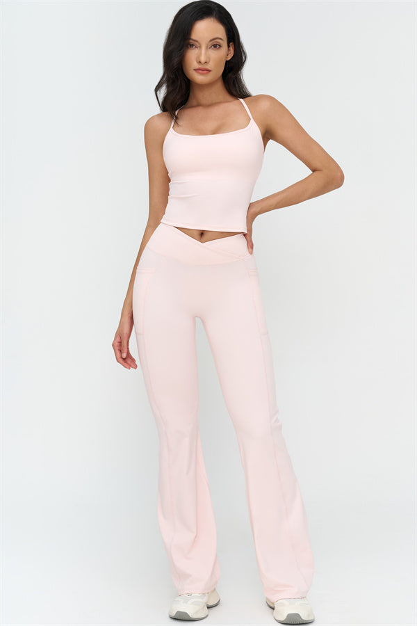 The BoldFit Crop Top Flared Leggings 2-Piece Set