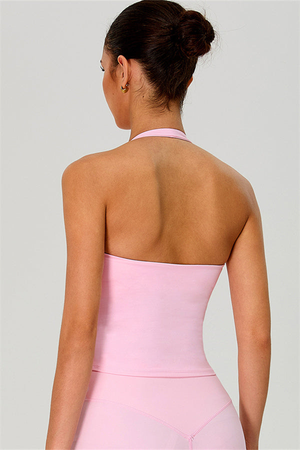 The Solid Halter Tank Top Leggings 2-Piece Set
