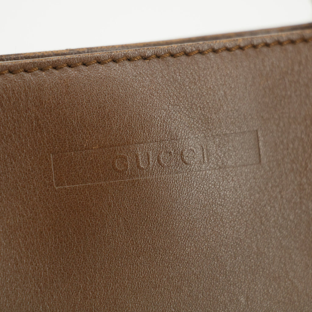 Gucci Brown Leather Web Tote Bag #3550