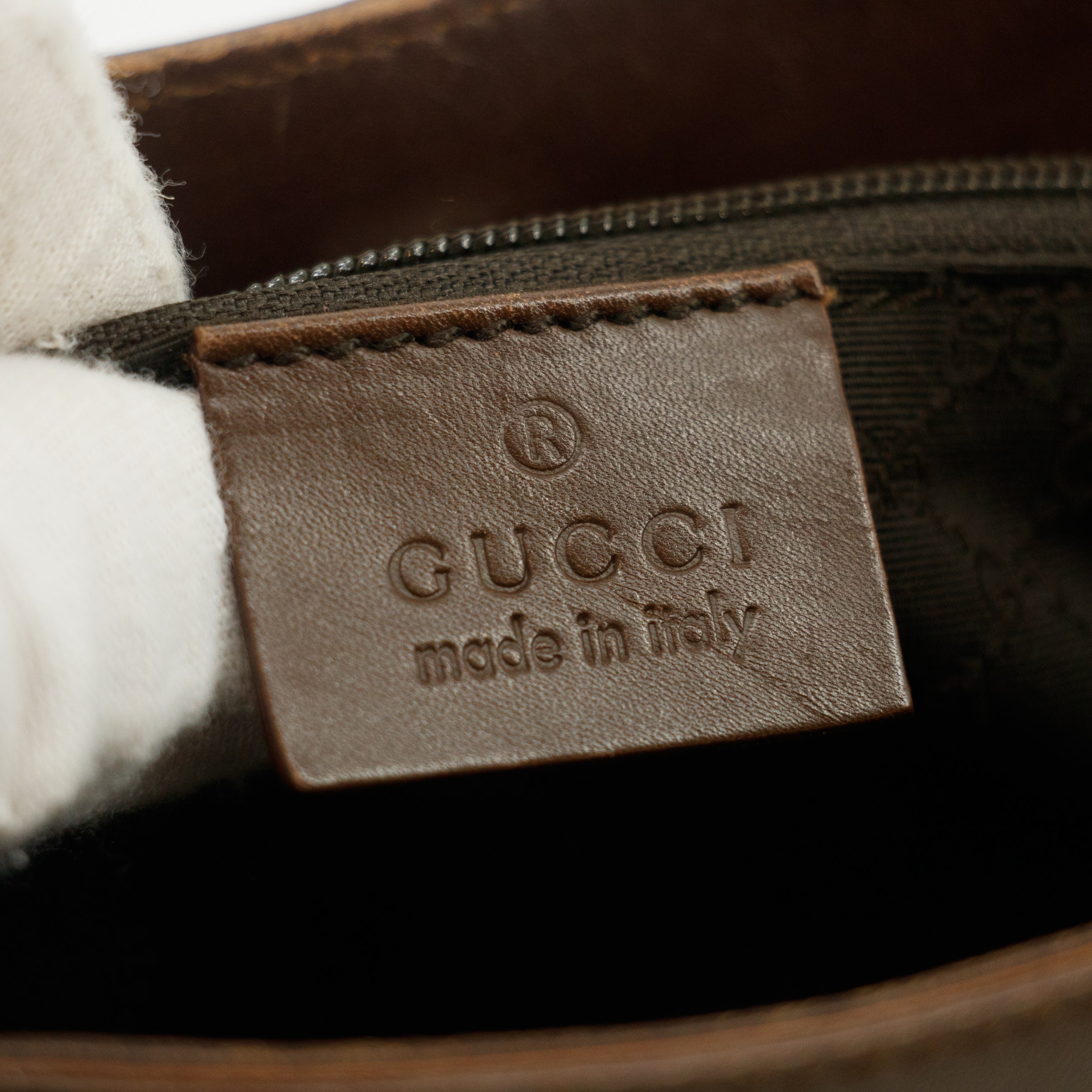 Gucci Brown Leather Web Tote Bag #3550