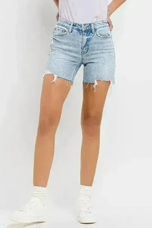 High Rise Denim Shorts by Vervet Flying Monkey | Femstylo