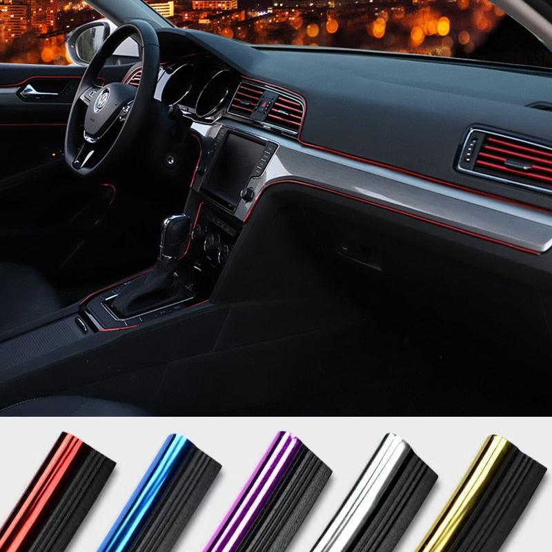 3/5M Auto Moulding Trim Car Interior Decoration Strip Car Seal Moulding Strip Car Interior Moulding Trim Car Interior Moulding Trim Electroplating Color Film Car Interior Exterior Decoration Door Dashboard Edge Universal Car Trim Line Strip
